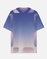 Big Men's Modern Geometric Pattern Purple Gradient Style Casual Short-Sleeve T-shirts